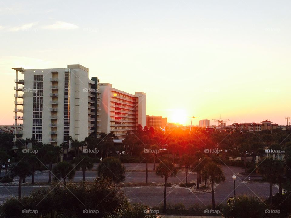 Sun set at the condo