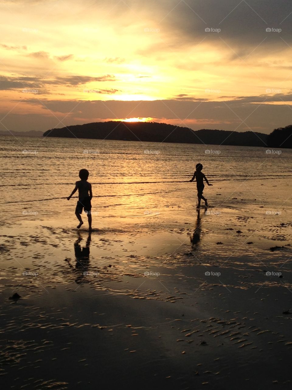 Running on the beach