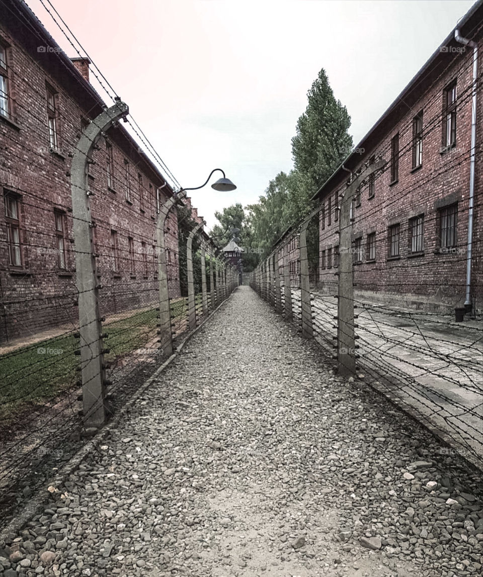 Visiting the scary Auschwitz, it gives me goosebumps every time i look at the picture