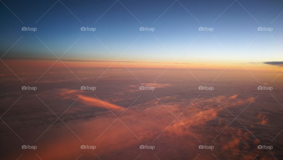 Sunset over the cluods