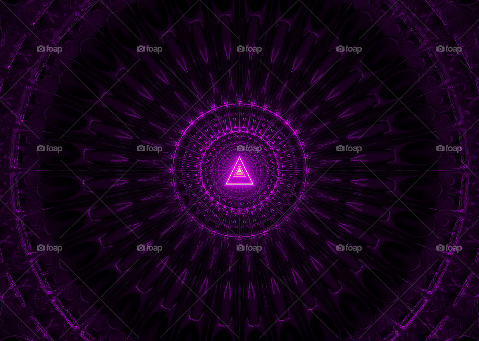 Mandala mit Dreieck/Pyramide in der Mitte