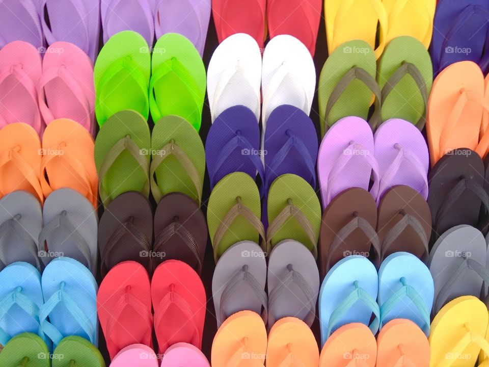 Colorful of slippers