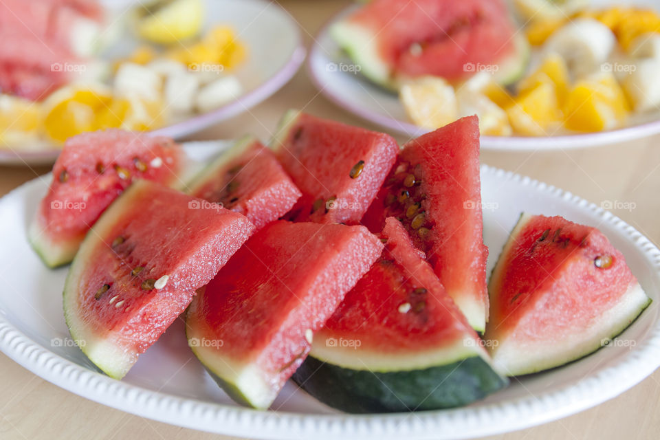 Refreshing pieces of watermelon, summer fruit