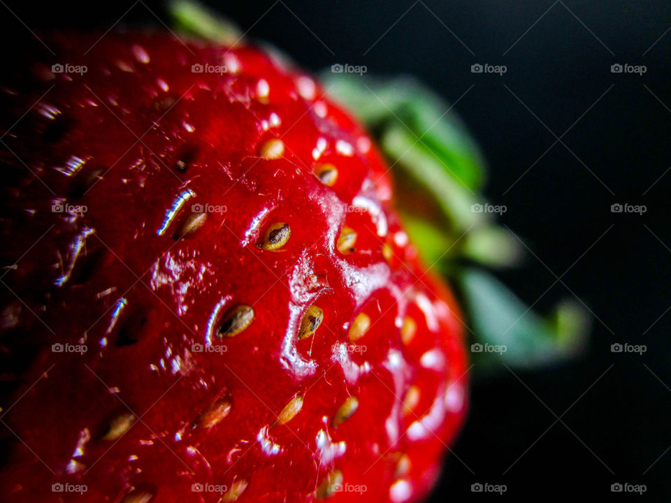 sweet. strawberry in macro shot