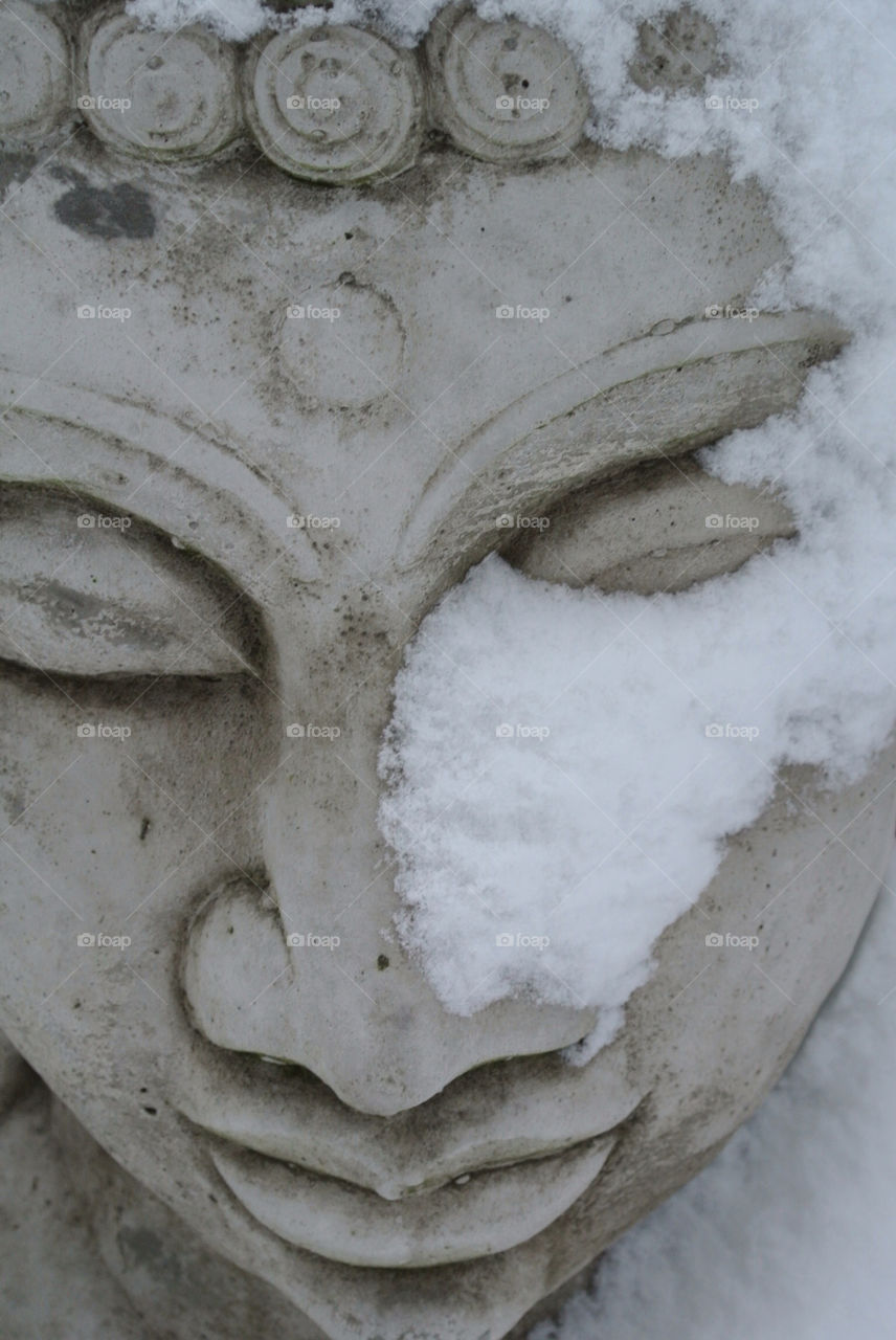 Buddha in the snow