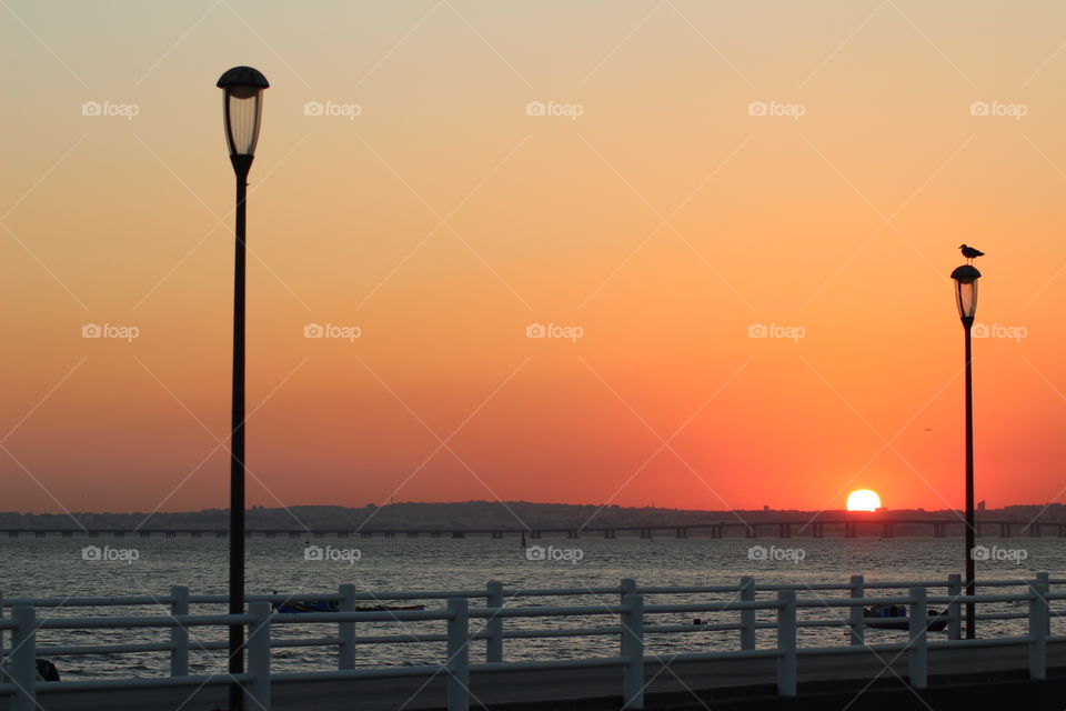 Sunset in the bridge