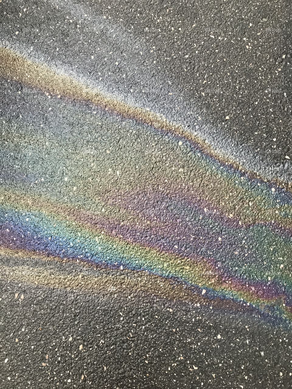 Oil spill on pavement
