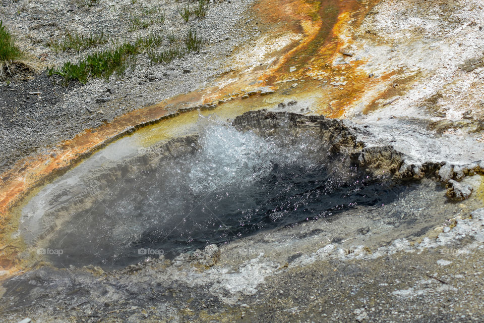boiling geyser in Yellowstone