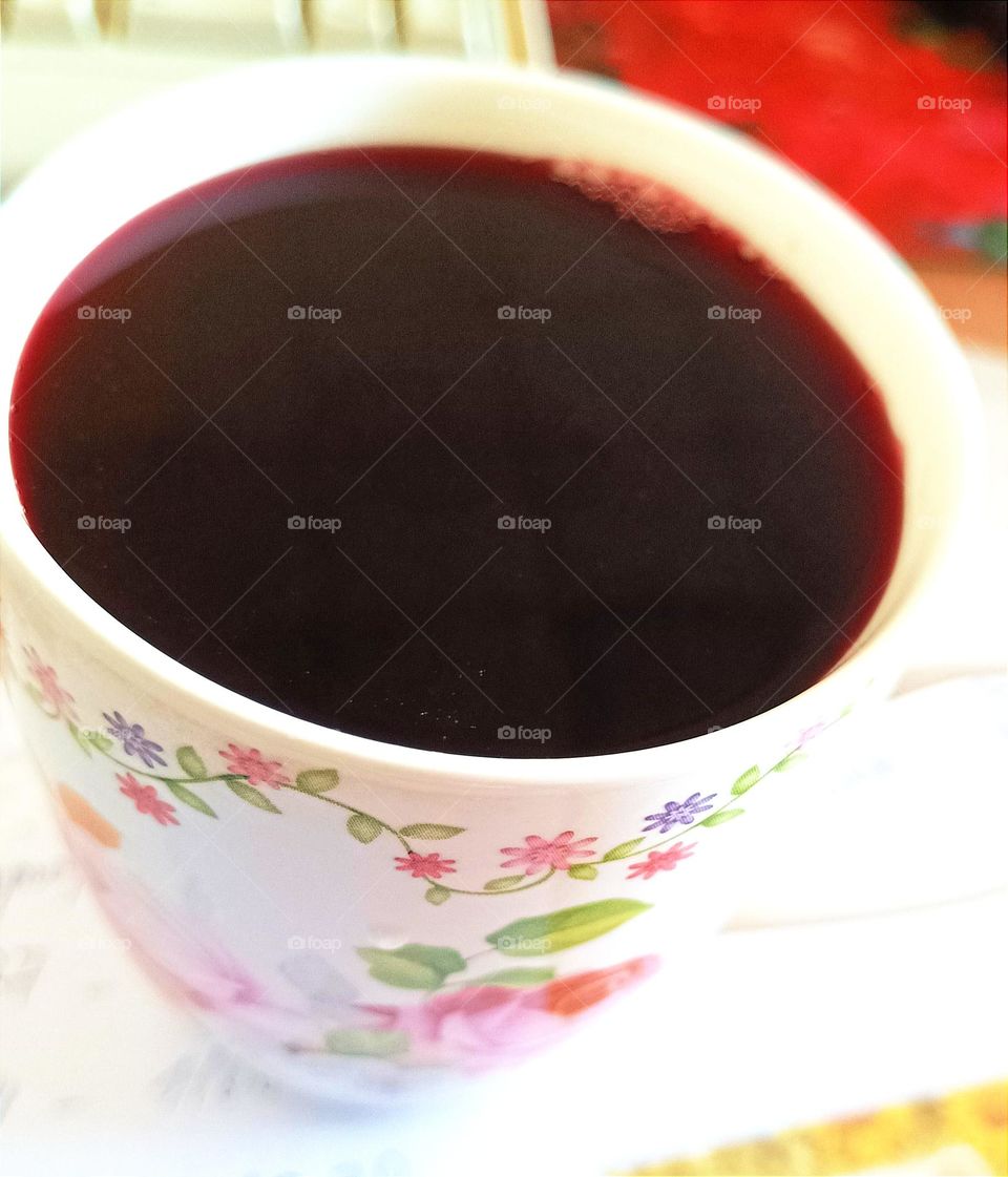 A cup of delicious currant compote