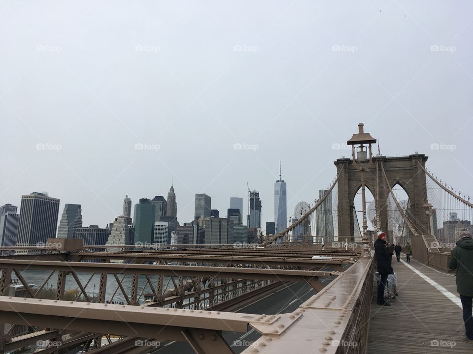 View from the Brooklyn Bridge, NYC.