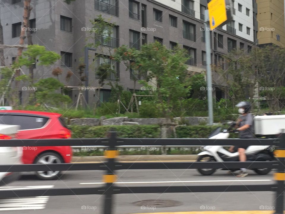 Shooting riding motorcycle 