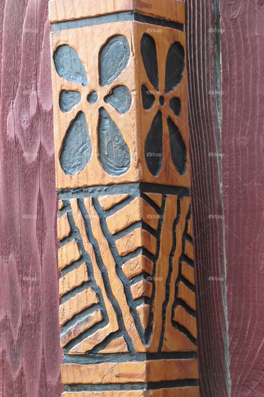 Tiki totem carving