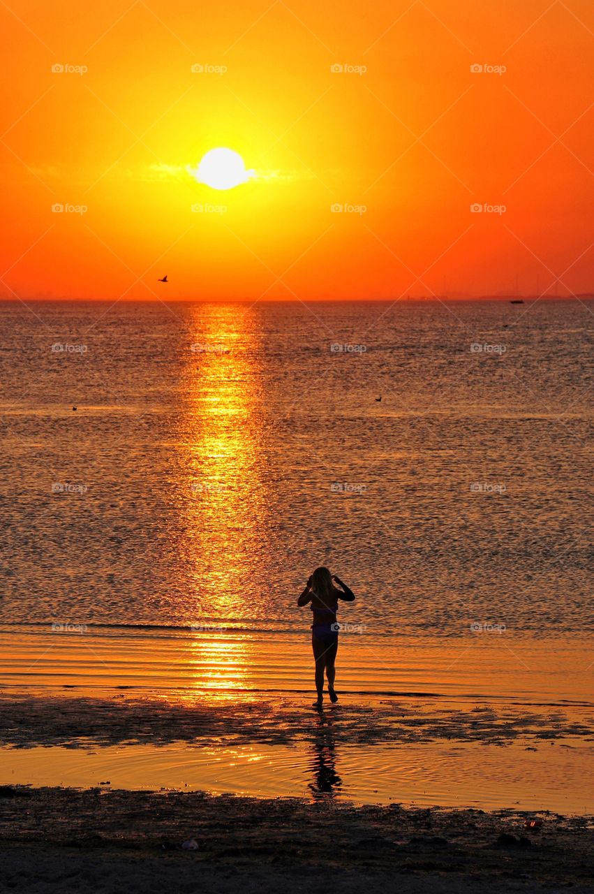 A sunset dip