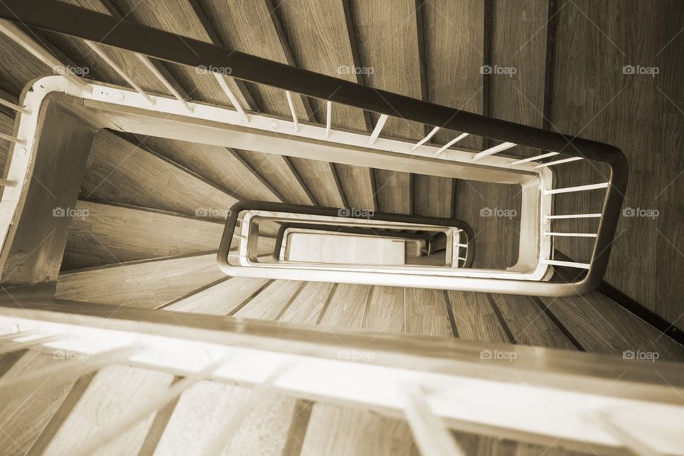 Apartment staircase looking down