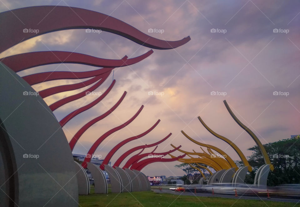 the gate during sunset