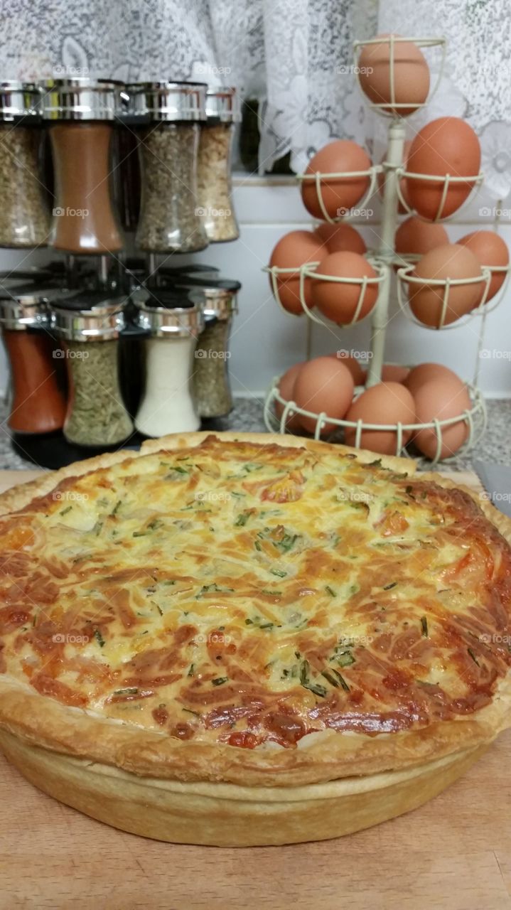 Home made quiche. Home recipe