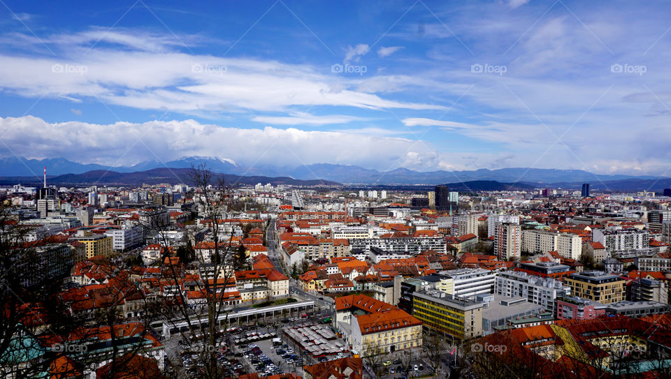 Viewpoints of ljubljana old town city, Slovenia 