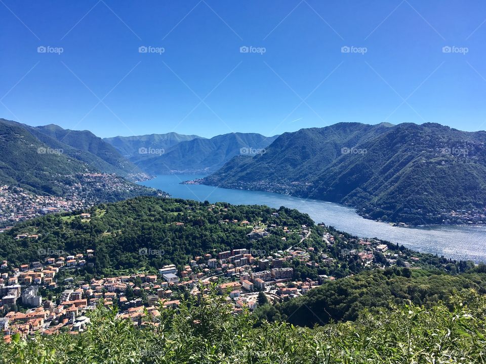 panoramic view of the eastern branch of Lake Como