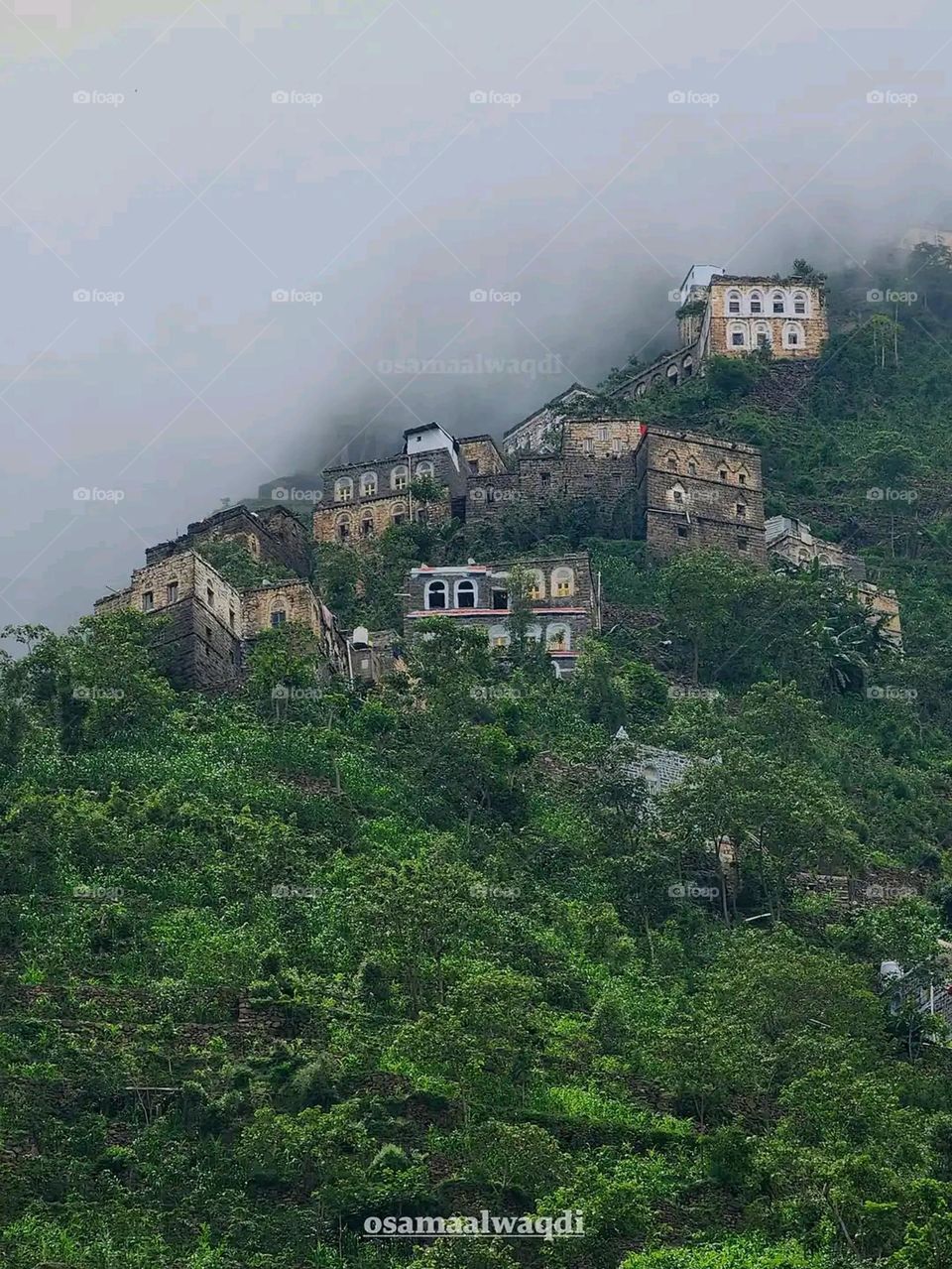 Glory be to God, the magnificent and picturesque view and the natural green trees are a view that is nothing more wonderful than it