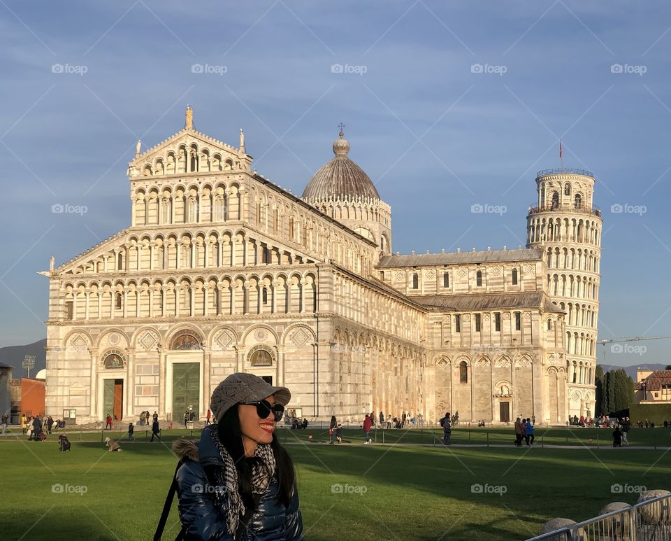 Lovely evening at Piazza del Duomo of Pisa