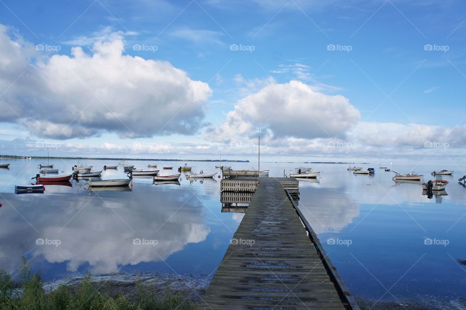 Boats in lake