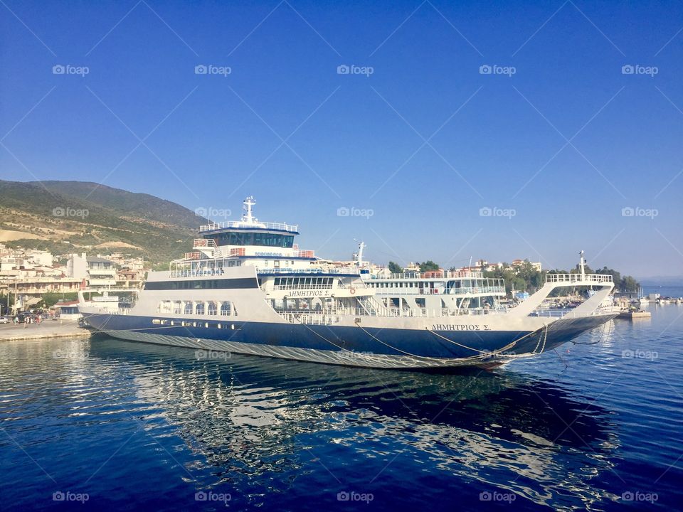 Cruiseline ship in Greek colors