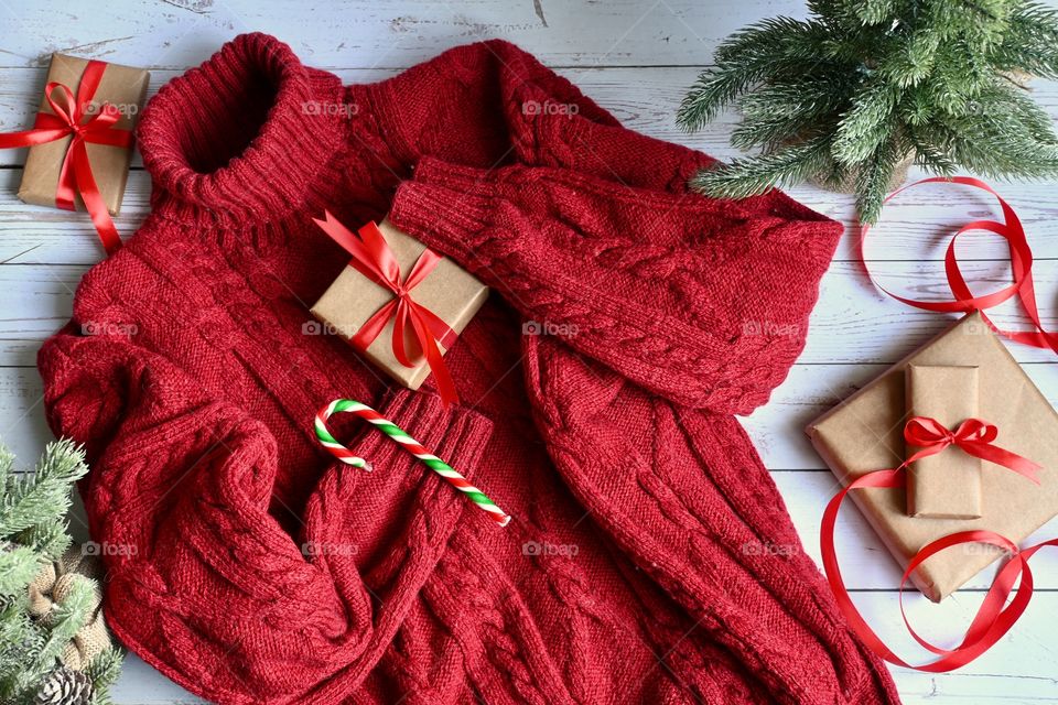 Red sweater 