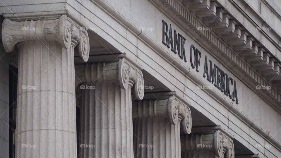 Bank of america. Washington DC. Columns.  Stone