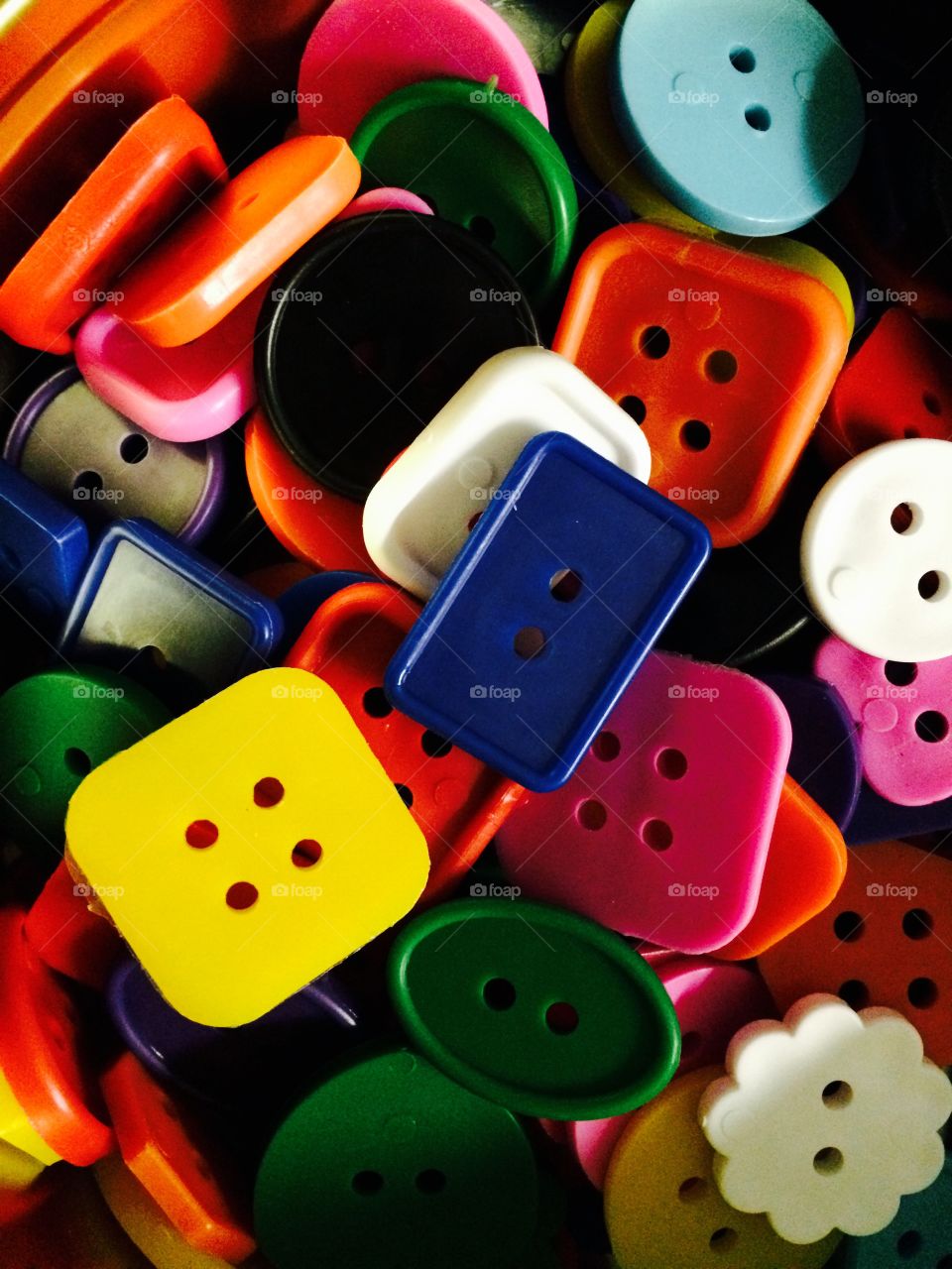 Buttons. Loose colorful buttons