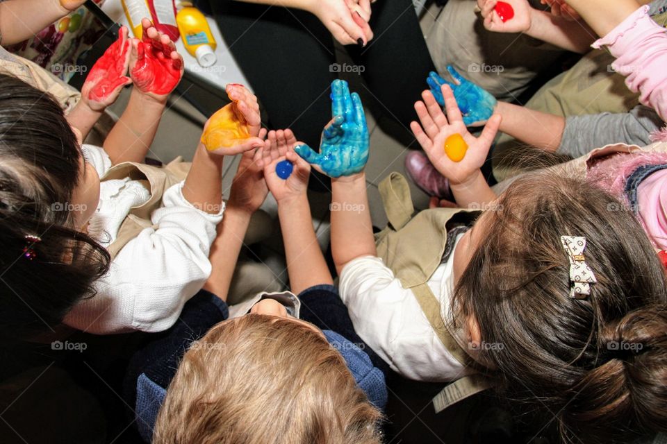 colorful baby hands