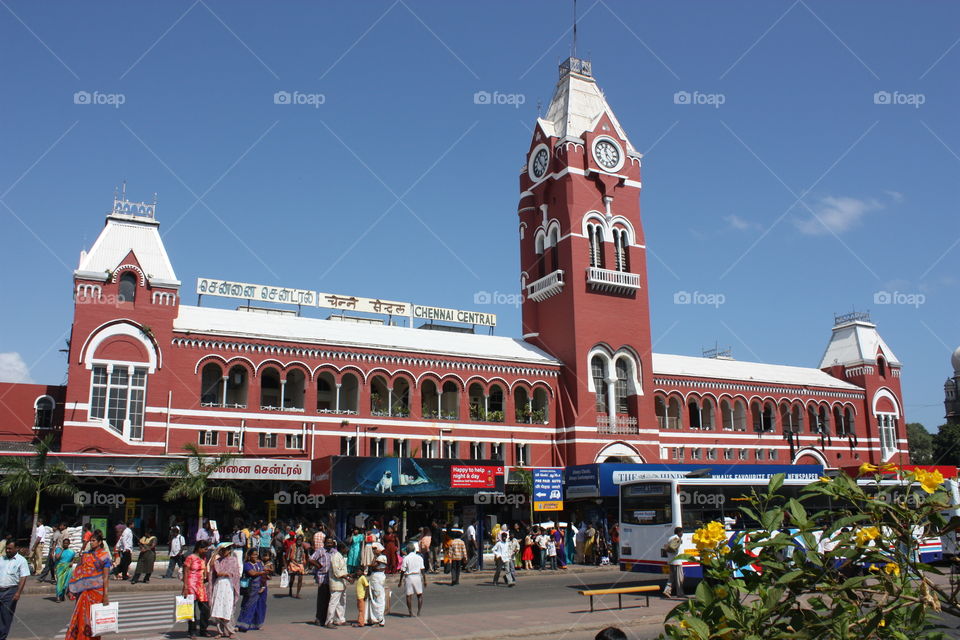 Chennai Central Railway station or Madras Central India