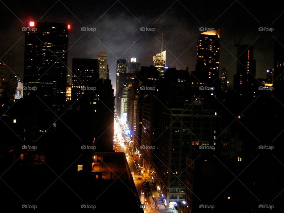Manhattan skyline at night 