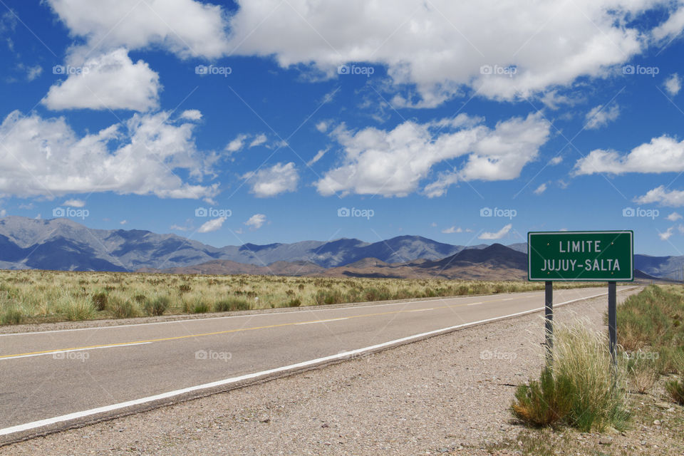 Road sing plate in Argentina.