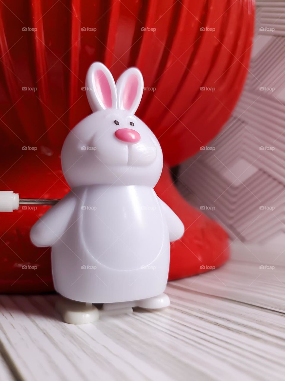 The Year of the Rabbit. A symbolic representation with a wind up Rabbit. We often wind up and run non stop, but in the year of the Rabbit it is time to slow down, reflect, have hope and peace.