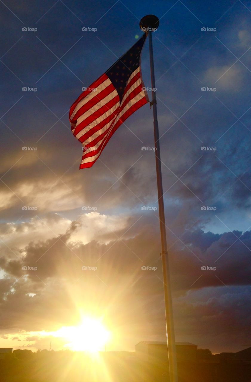 Red, White, and Blue Sunset