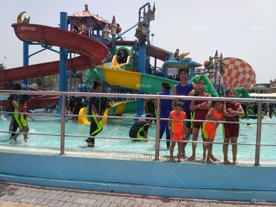 Children's playing in blue world