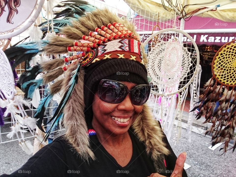 Self Potrait of myself in a 'Chief' headgear