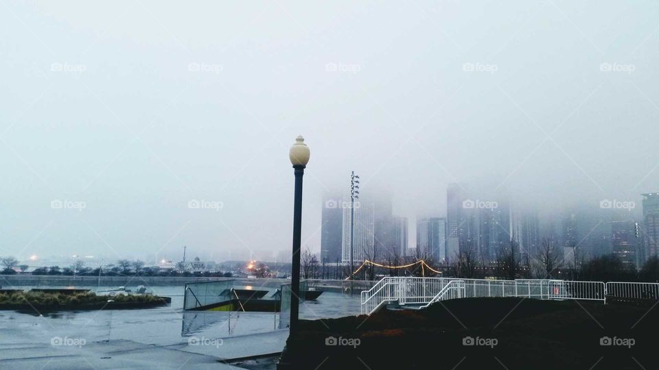 Foggy morning in Chicago
