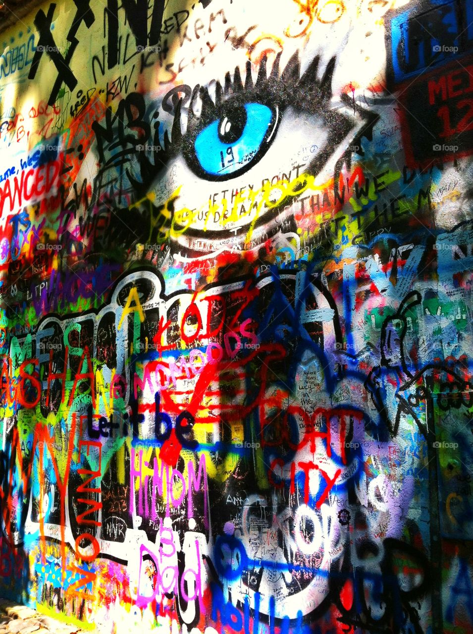 John Lennon wall of graffiti Prague, Czech Republic 