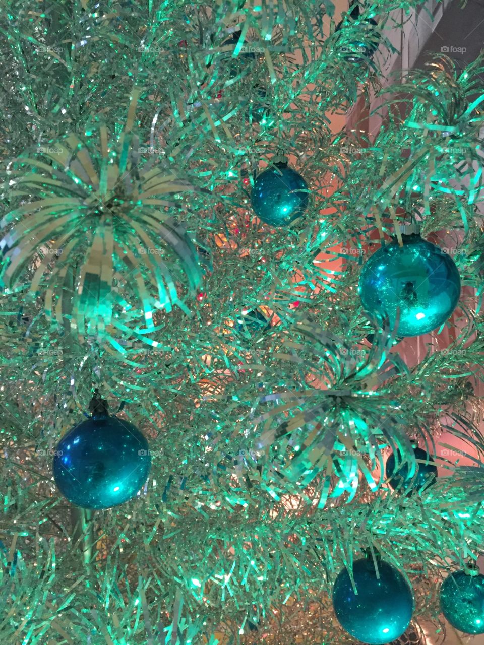 Holidays, tree, ornaments, silver, blue 