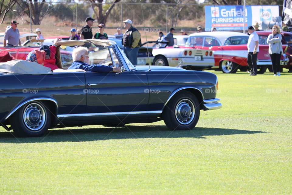 Classic car convertible at car show 