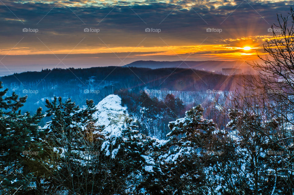 Nature landscape during sunset