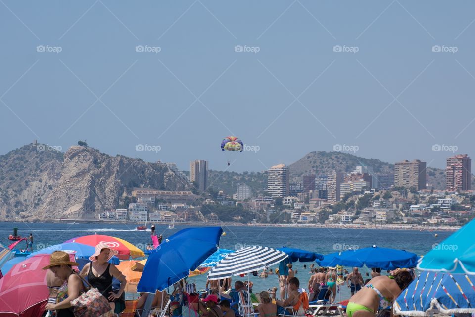 A view over the beach in benidorm, spain