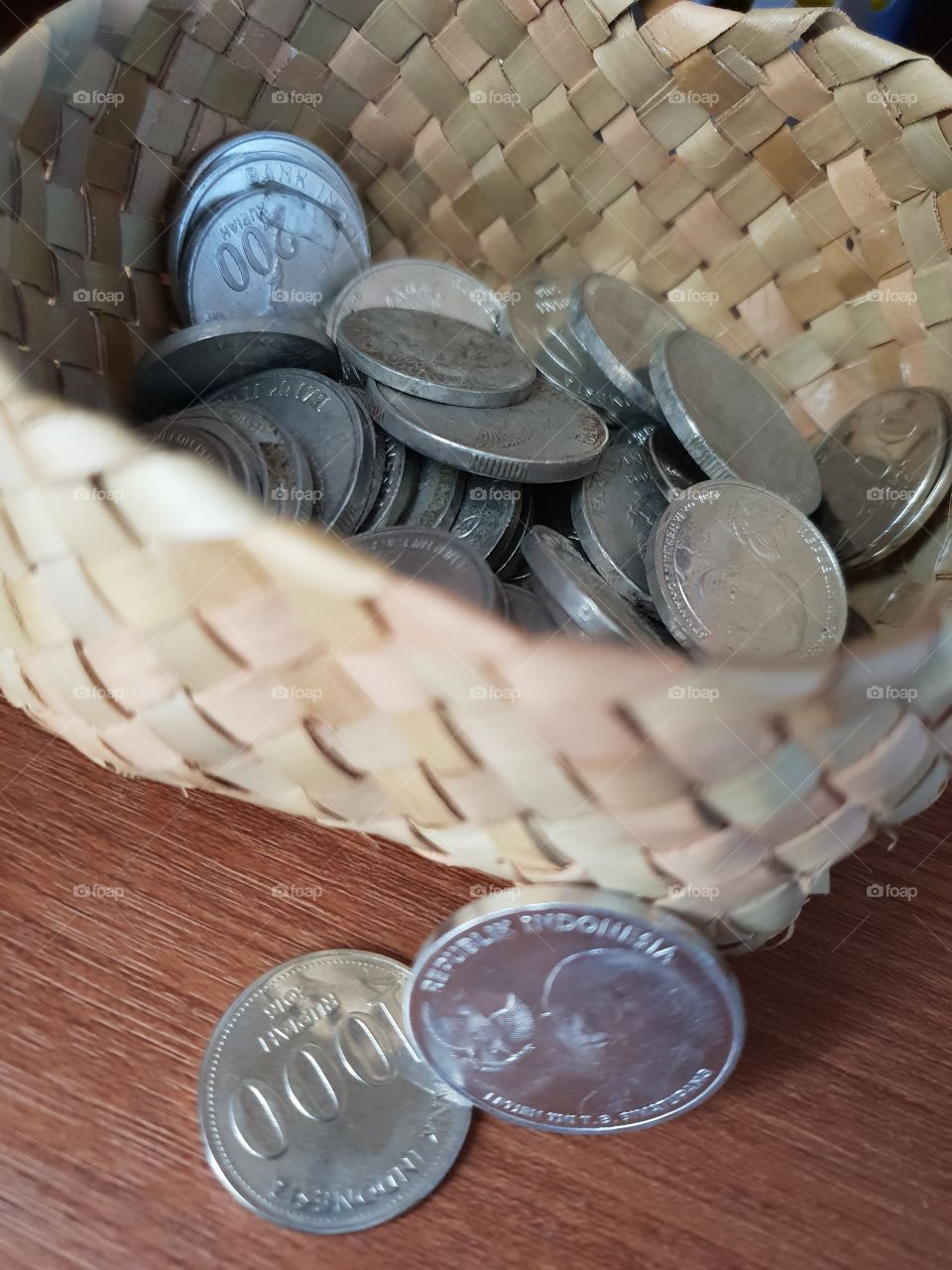 full of rupiah coins