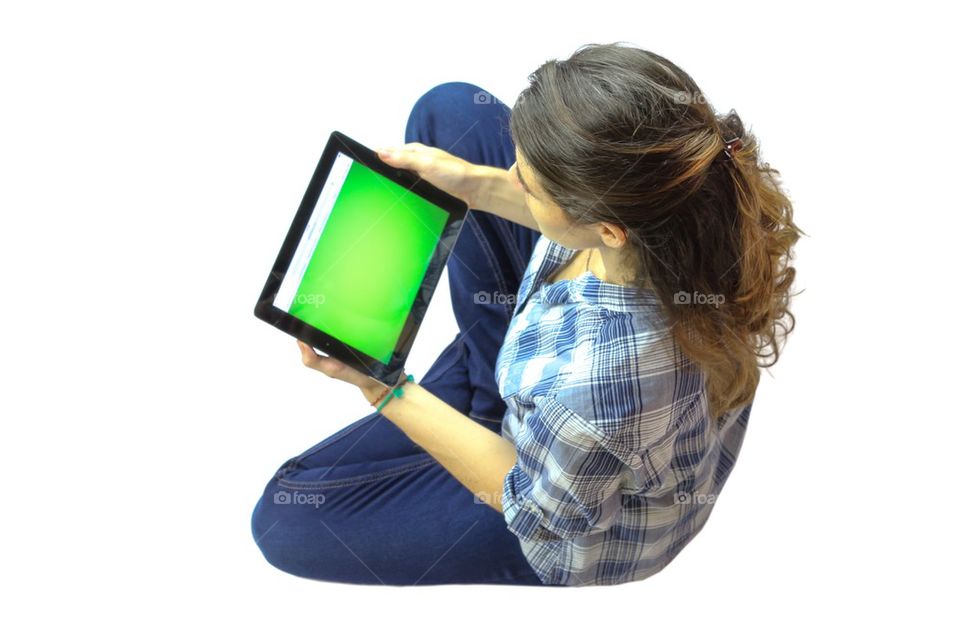 Girl with tablet