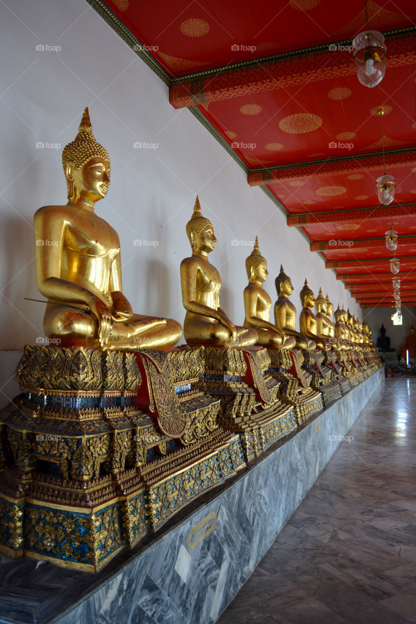 buddha. A beautiful row
