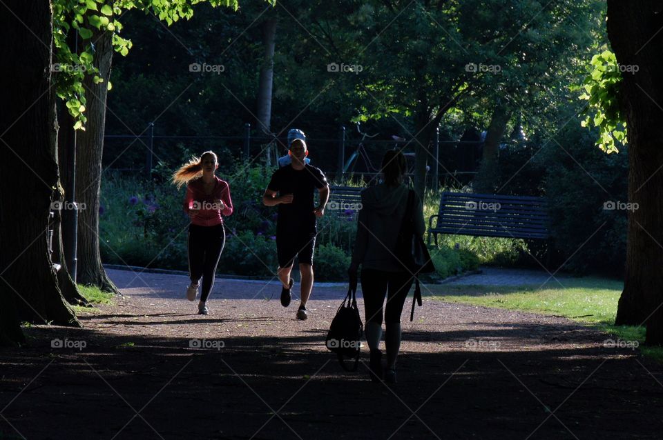 Jogging in the park