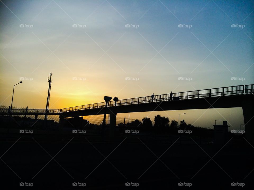 The overpass during sunset