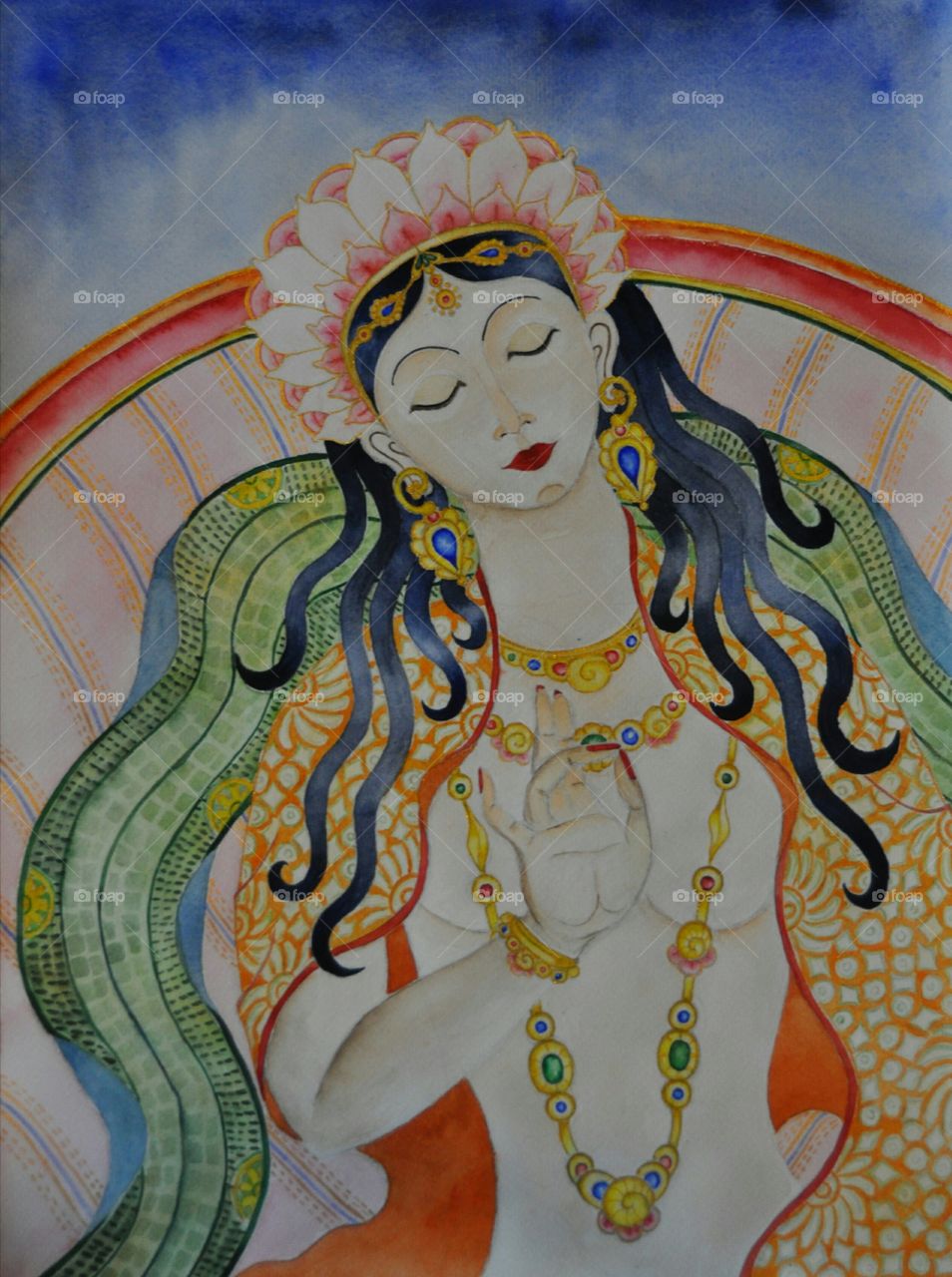 my own illustration inspired by Buddhist goddesses