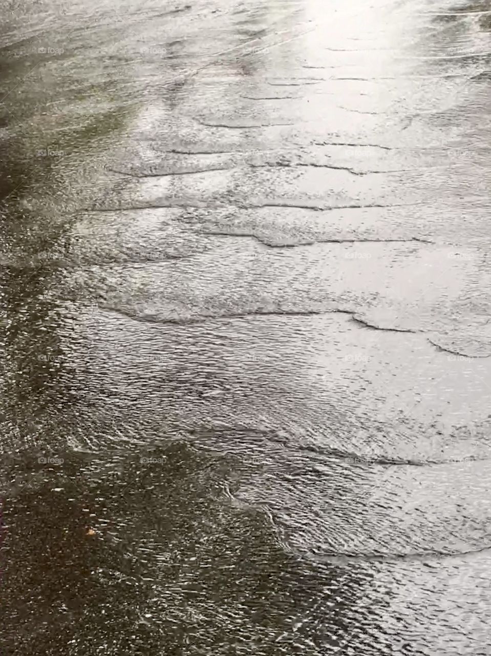 Water flowing after rain